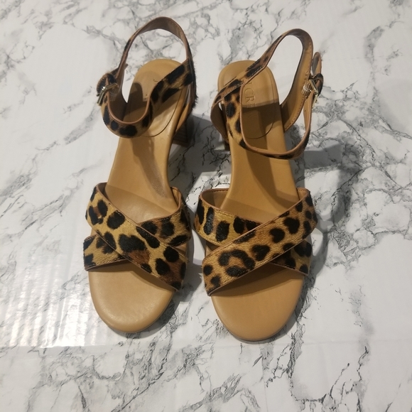 J. Crew Shoes - J. Crew Leopard Calf Hair Low Block Style Heels
